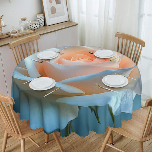 Gradient Rose Round Tablecloth - High-Quality Waterproof Table Decor